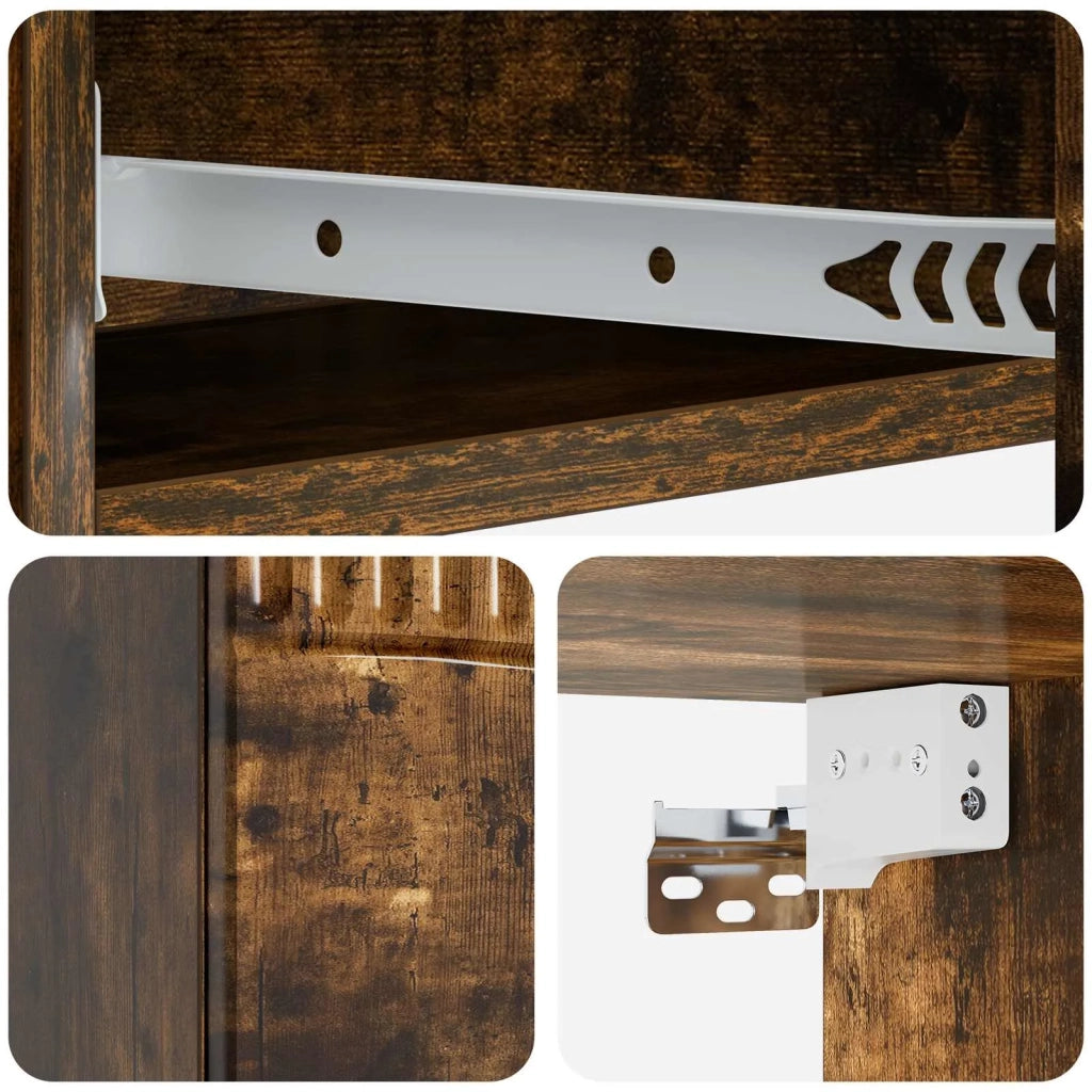 Tavolino da Parete Laterale Rovere Fumo 87,5 x 34,5 x 17 cm