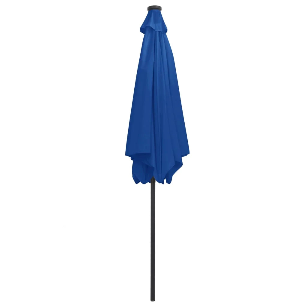 Ombrellone con LED e palo in alluminio da 300 cm azzurro 02_0008084