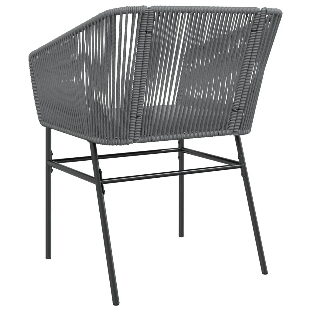 Sedie da Giardino 2 pz | Sedie da Esterno con Cuscini Grigio in Polyrattan