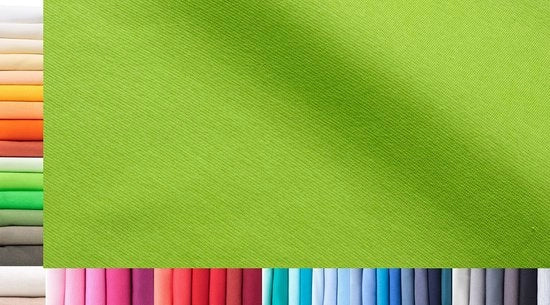 Manchetstof XXL per metro | doppio: 75 cm largo | singolo: 150 cm largo | colore: 11 verde mela | 1 m lungo | 96% cotone, 4% elastan | prezzo base per metro quadrato: € 10,66
