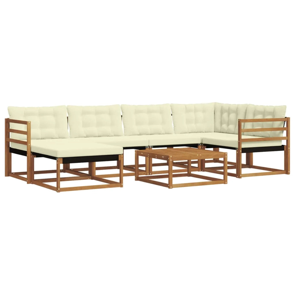 Set di divani da esterno con cuscino 19 pcs Naturale e Crema 3369637