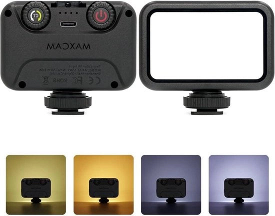 Kit di Illuminazione Video LED a Doppia Colore, Inclusa Clip per Smartphone, Treppiede, Durata di Illuminazione 2 ore, Regolabile 3200K-6700K - 1080 lumen