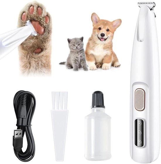 Tondeuse silenziosa per animali domestici con luce LED - per cani e gatti