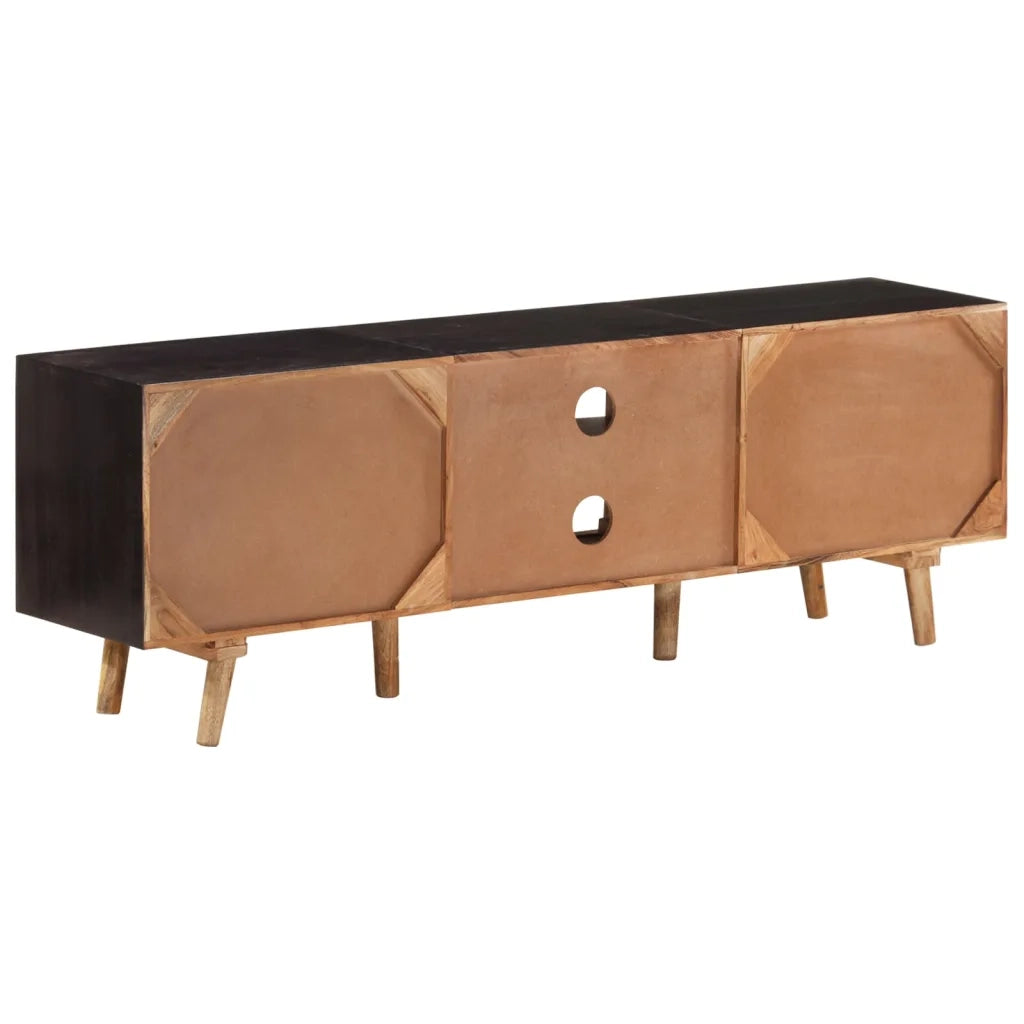 Mobile TV-Credenza per TV 140x30x46cm Legno di Mango Grezzo e Massello d'Acacia
