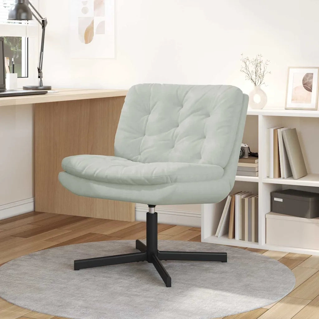 vidaXL Poltrona Relax con Base Girevole Grigio chiaro 63 x 75 x 76 cm