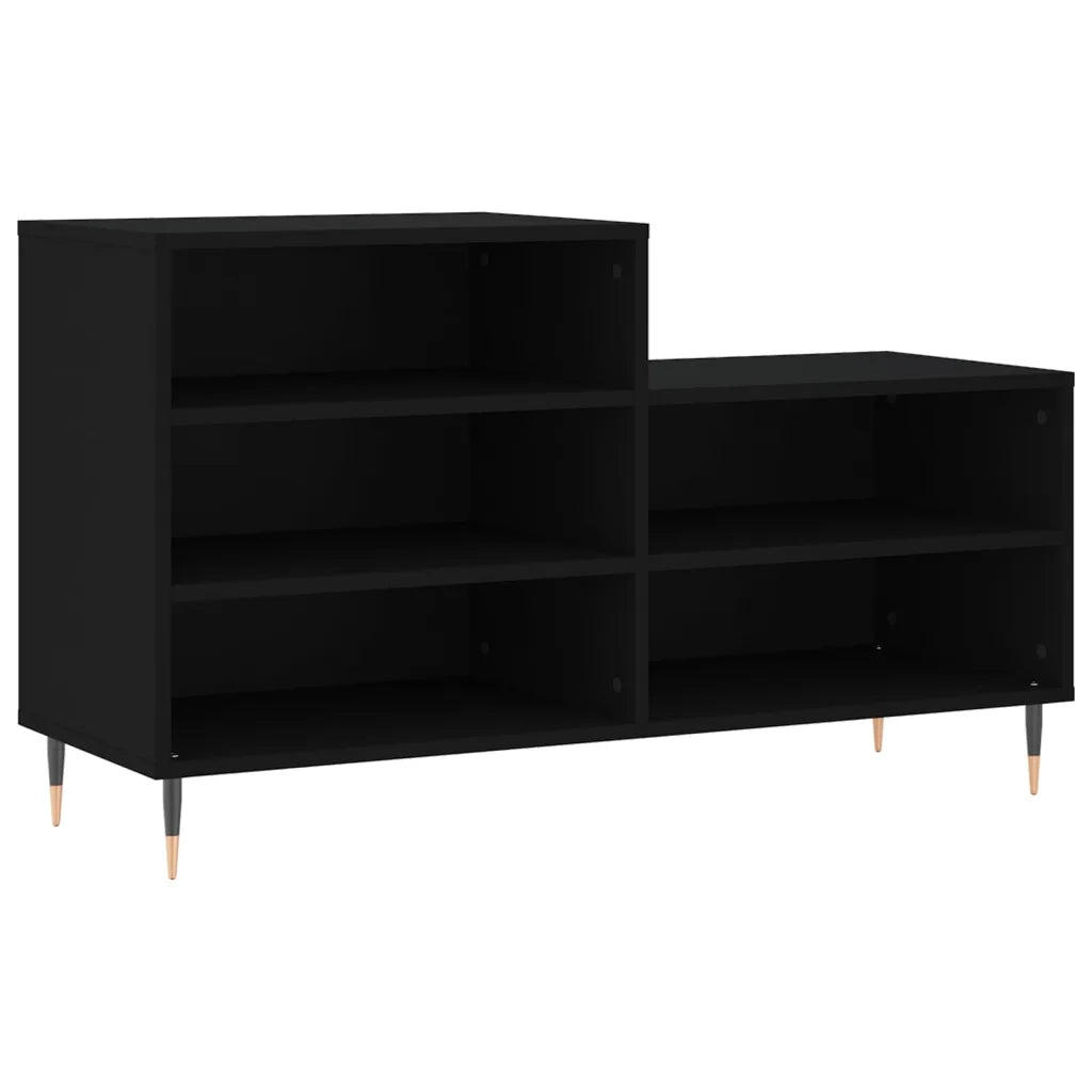 Scarpiera Nera 102x36x60 cm in Legno Multistrato 831381