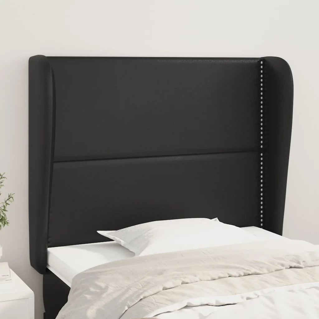 Testiera ad Orecchio-Testata con Orecchie Nera 103x23x118/128 cm in Similpelle 313220