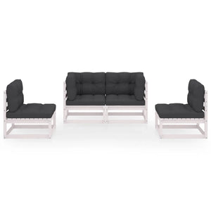 Set Divani da Giardino 4 pz con Cuscini Legno Massello Pino cod mxl 44573