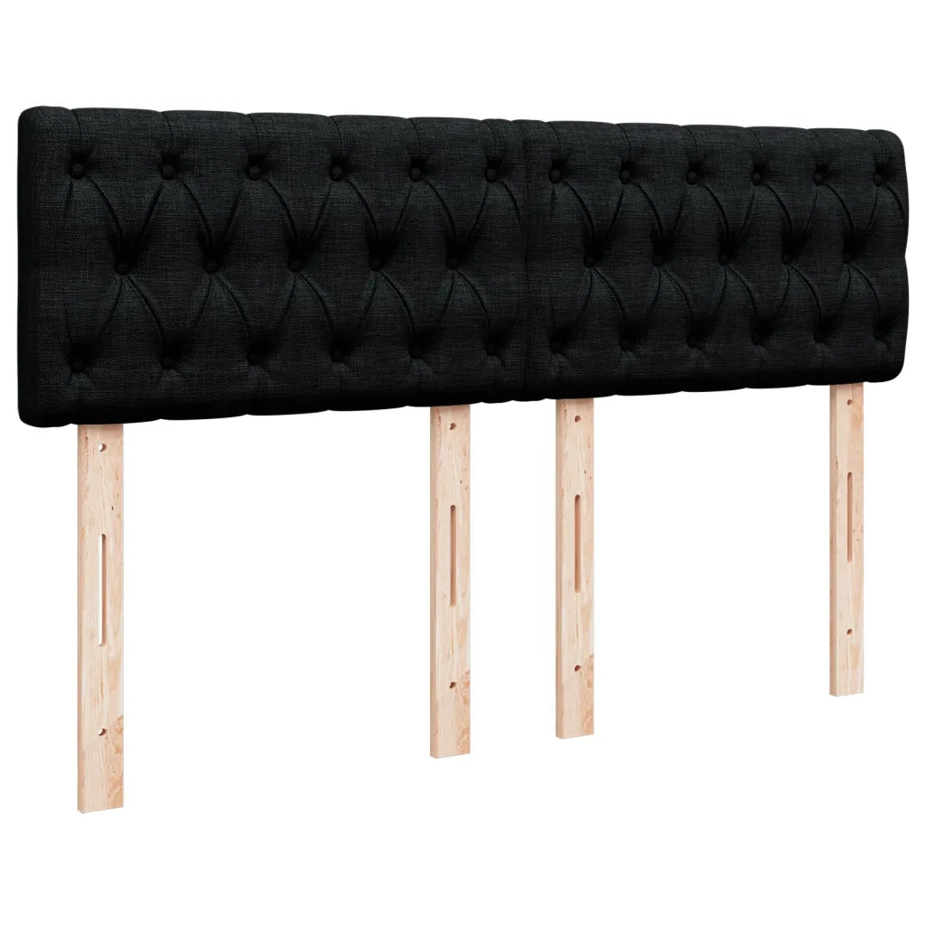 vidaXL Giroletto a Molle con Materasso Nero 140x190 cm in Tessuto
