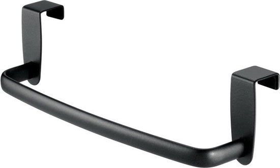 Maniglione per Asciugamani Sospeso Sopra la Porta - Materiale in Materiale Antiscivolo Nero, Piccolo Maniglione per Asciugamani in Metallo 

Modello: iDesign 
Codice prodotto: Axis 
Dimensioni: 
- Larghezza: 30 cm 
- Profondità: 10 cm 
- Altezza: 60 cm