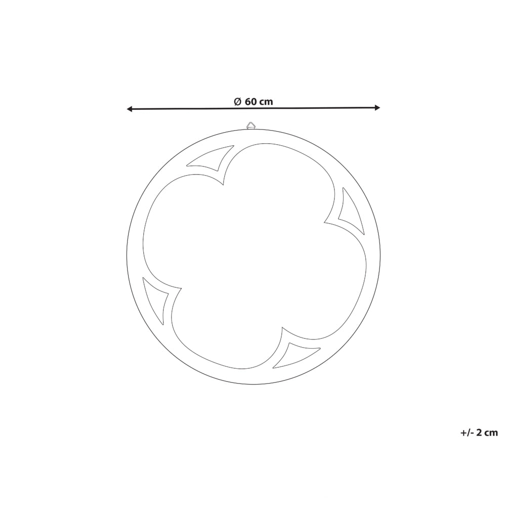 Specchio da parete Bianco di marrone chiaro di abete cinese ø 60 Rotondo Decorativo a parete Pezzo d'arredo