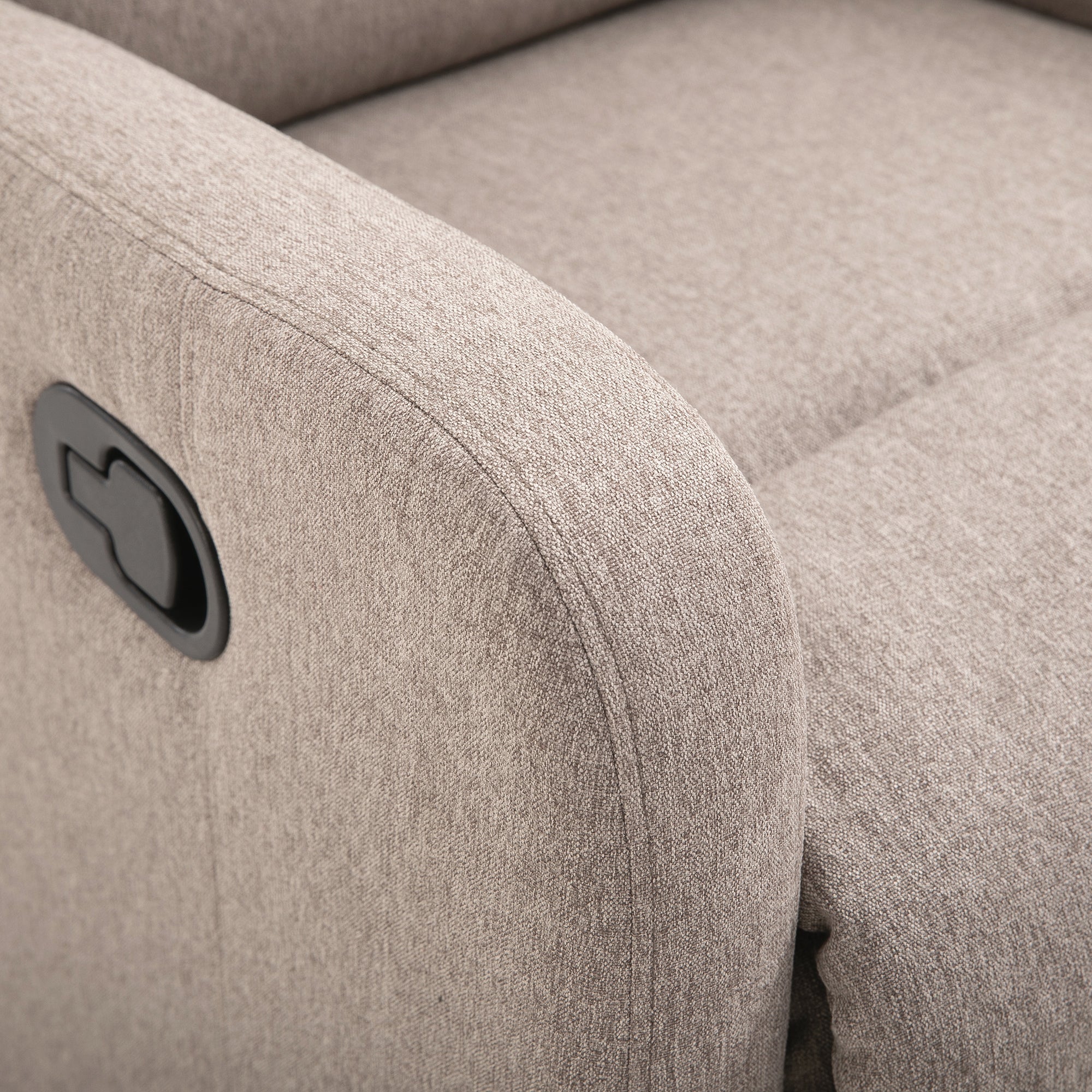 Poltrona Relax Reclinabile Manuale 66x83x107 cm in Tessuto Effetto Lino Grigia