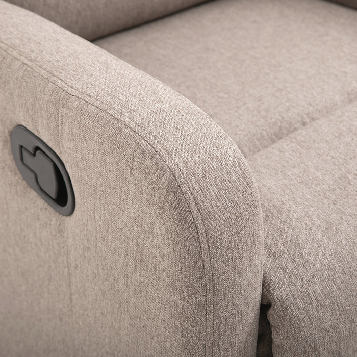 Poltrona Relax Reclinabile Manuale 66x83x107 cm in Tessuto Effetto Lino Grigia