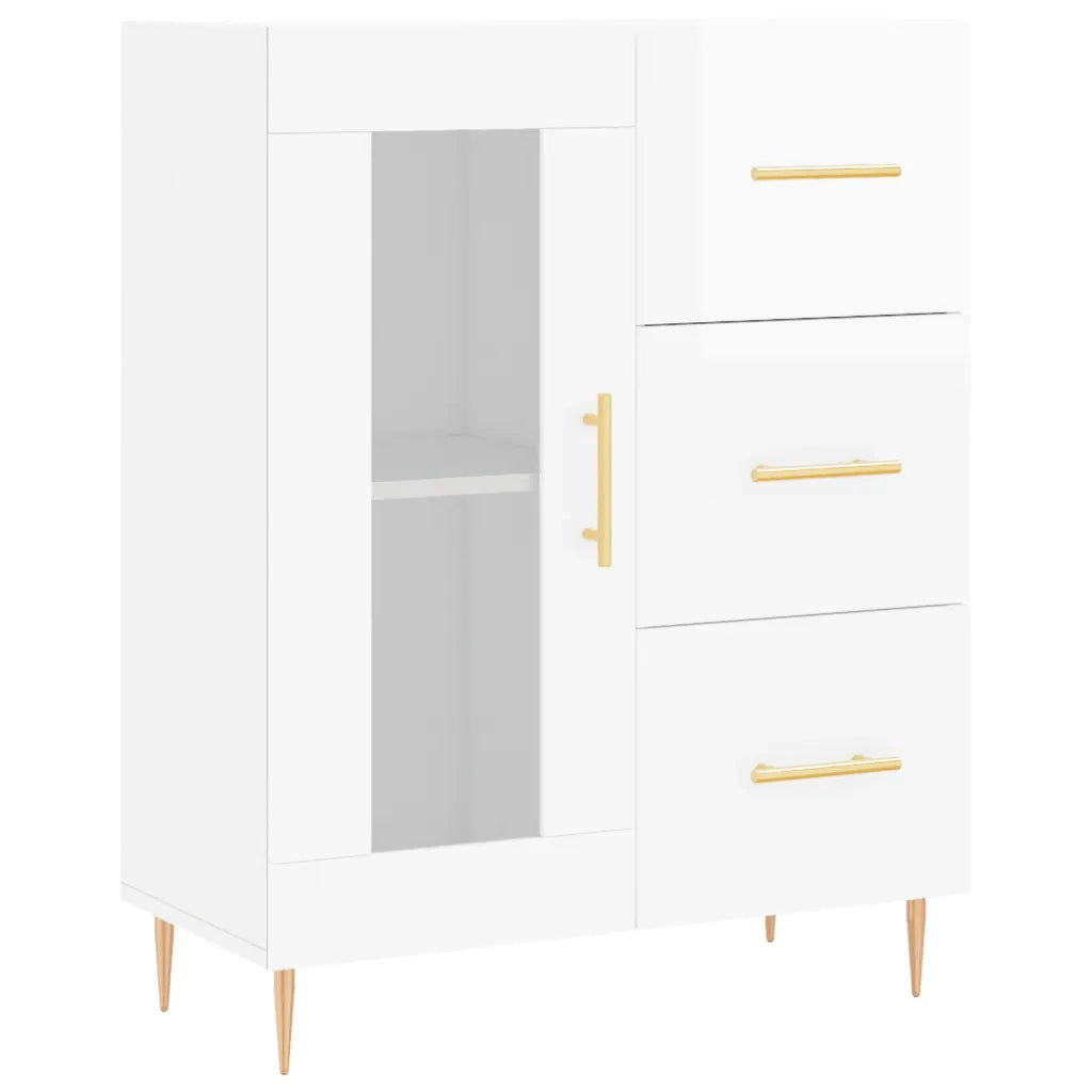 Credenza 69,5x34x90 cm in Legno Multistrato Bianco Lucido 828030