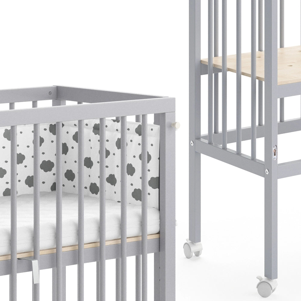 Vitalispa Lettino da attaccare al letto Grigio 94 x 90 cm 2 guide laterali