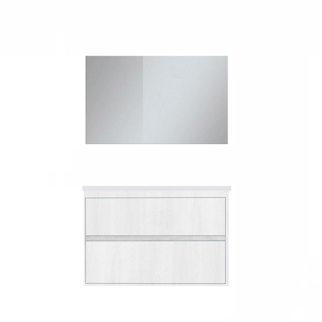 Composizione mobile bagno sospeso con cassetti cm 80 mod. ELEGANCE - Larice Bianco
