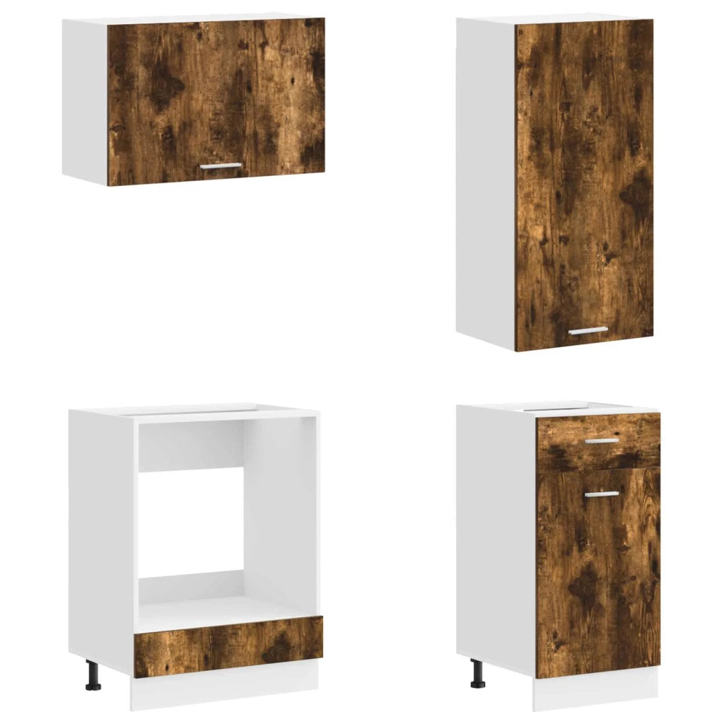 Unità Cucina LYON 8 pz Rovere Fumo Legno ingegnerizzato 3438207