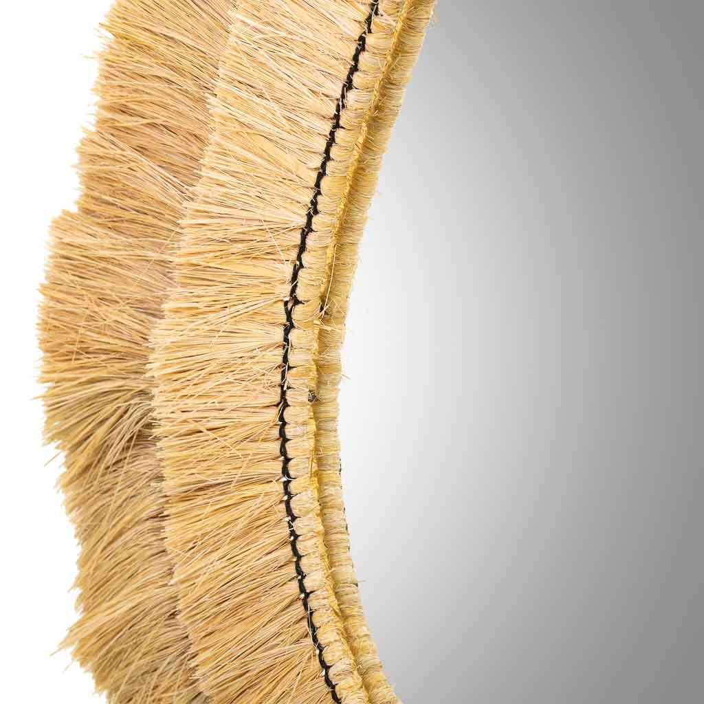Specchio in fibra naturale marrone 62x80x3h