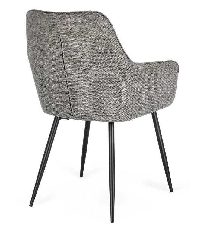 SEDIA CON BRACIOLI CORA NERO/GRIGIO SCURO  DI BIZZOTTO