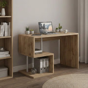 Acan, Scrivania 2 Ripiani Made in Italy, 100x50x78h cm Marrone Rovere