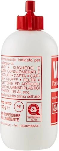 Colla Vinilica Universale Vinavil 250 ml Trasparente dopo l?Essiccazione Senza Solventi per Legno Carta Tela e Hobbistica