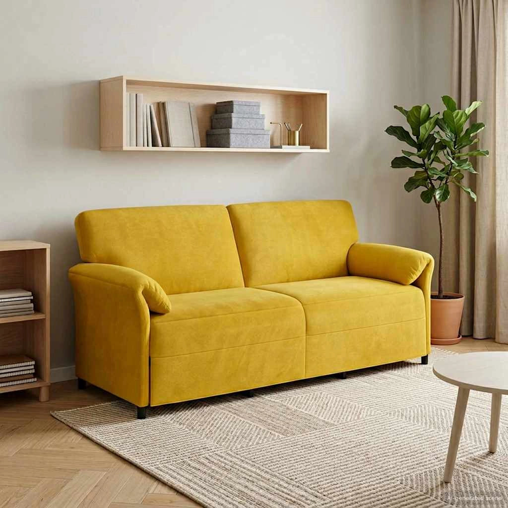 Divano 3-Persone Giallo 198 x 83 x 95 cm Velluto 42033974