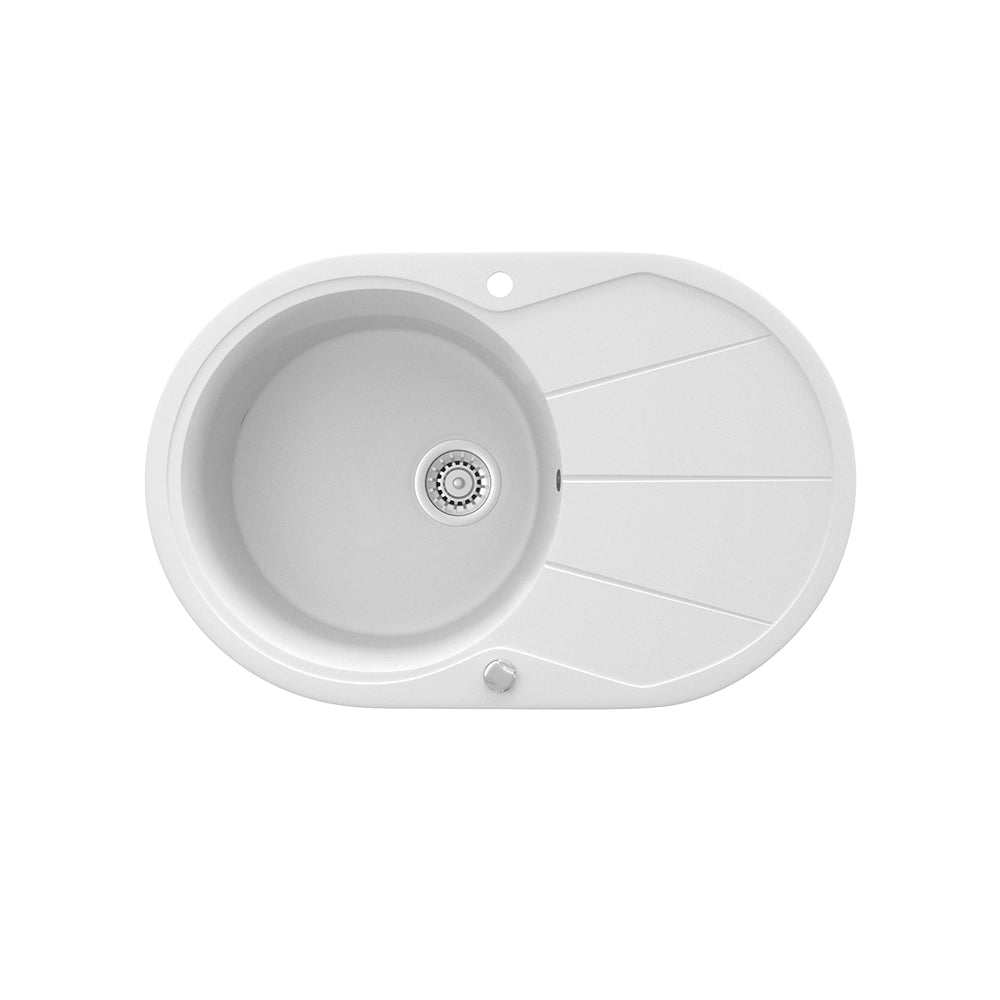 Bergström Lavello Bianco 78 x 50 cm Rotondo con posto per asciugare