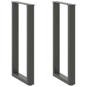 Set di 2 gambe per tavolo consolle a U 38 x 72-73 cm con piedini regolabili design moderno in acciaio antracite 02_0057414