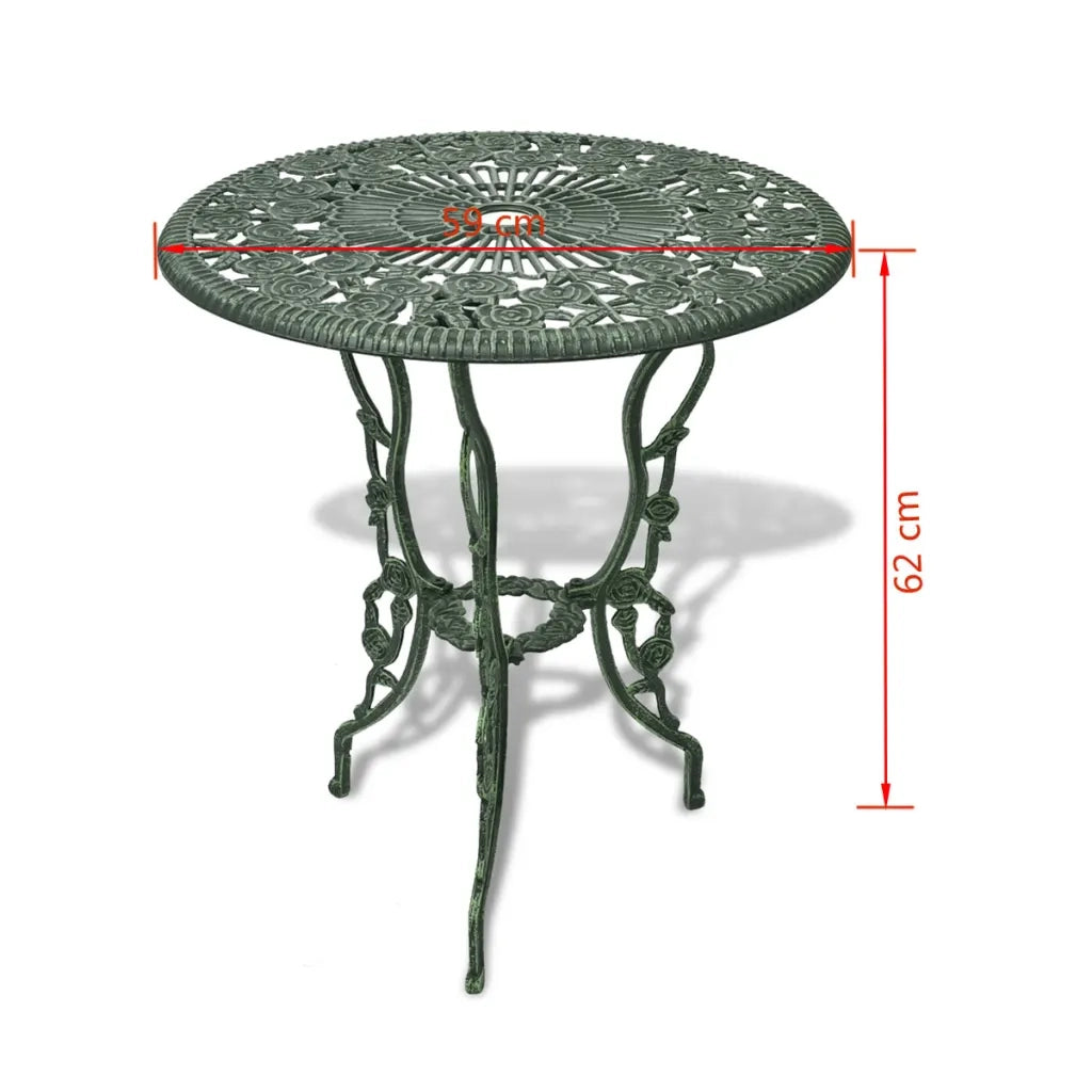 Set da Bistrot 3 pz | Set Salotto da Giardino in Alluminio Pressofuso Verde