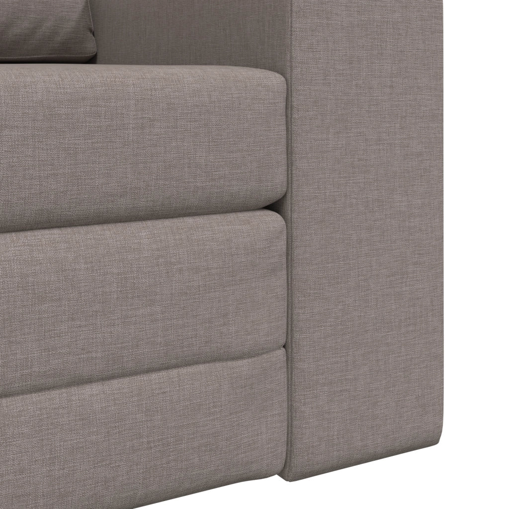 Divano Letto a Pavimento 2-in-1 Tortora 98x71x83 cm Tessuto