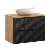 Set mobili bagno 80 cm con piano e lavabo da appoggio Cloud Luxor Black 80 x 1401 x 46 cm