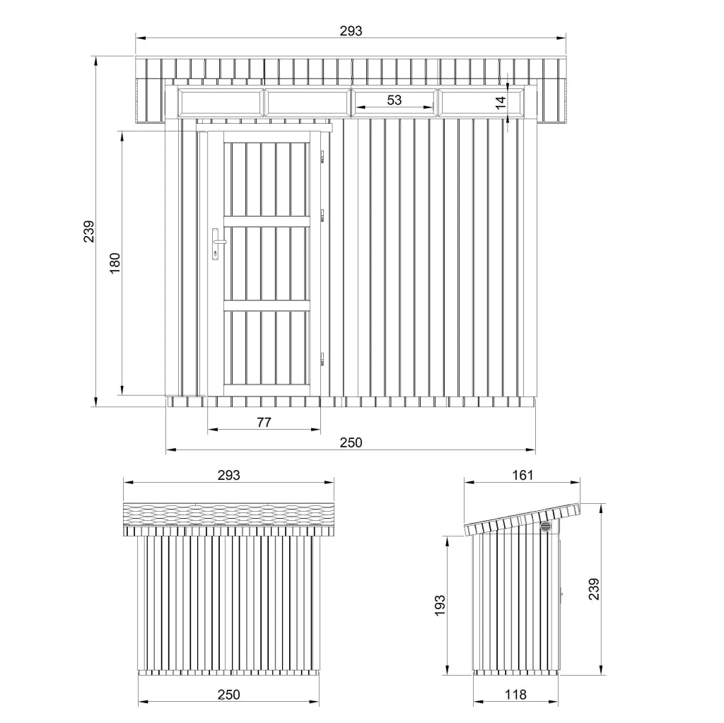 Casetta da Giardino di QUALIT? PREMIUM 3m?²-L161xW294cm - TIMBELA M901-TUNDRA GREY
