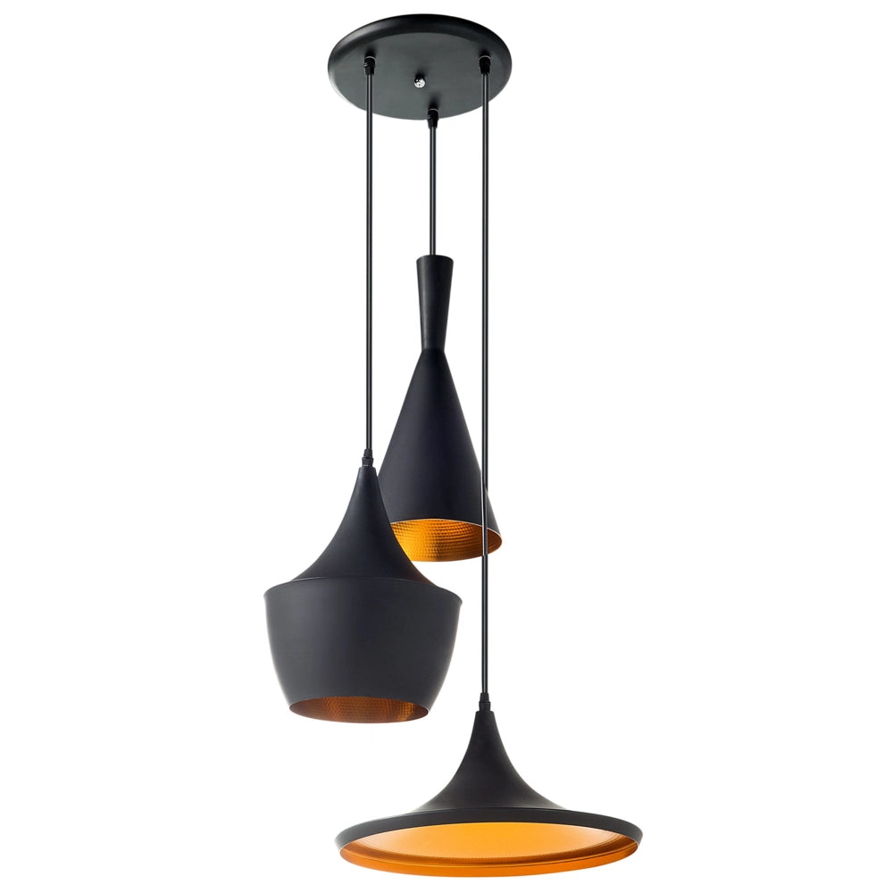Lampadario da Cucina moderna a sospensione a soffitto a 3 luci Nero