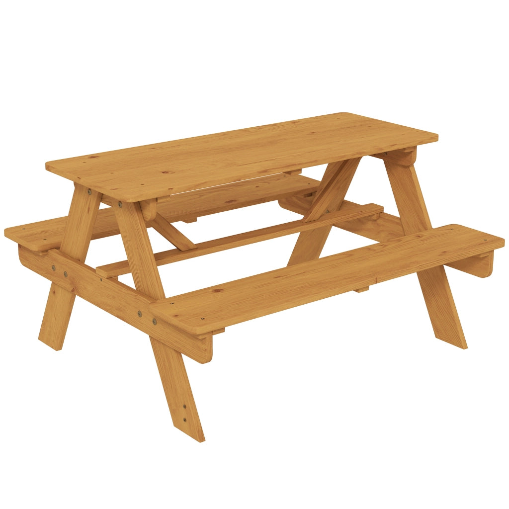 Set tavolo e panche da giardino bambini ¨C zephmum ¨C legno massello naturale