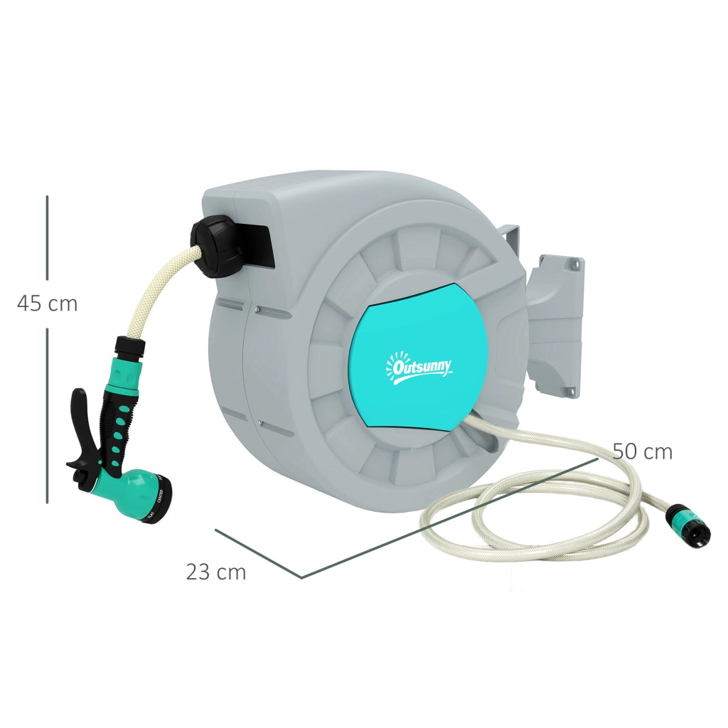 Avvolgitubo a Parete e Portatile ¨C zephmum ¨C Verde, 30+2 m, 7 Getti