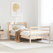 Giroletto con Testiera-Struttura Letto con testiera 90x190 cm in Legno Massello di Pino 874200