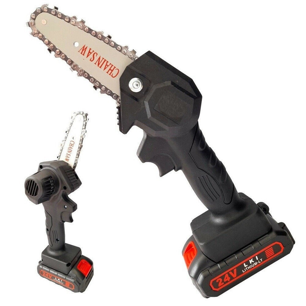 Trade Shop - Mini Elettrosega Sega A Batteria 24v Motosega Elettrica Tagliarami 4'' Ea-98819 -
