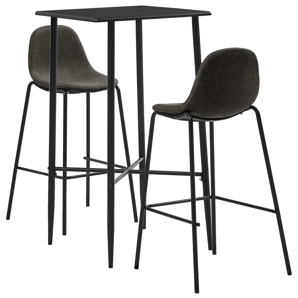 Set da Bar 3 pz in Tessuto Grigio Scurocod mxl 95383