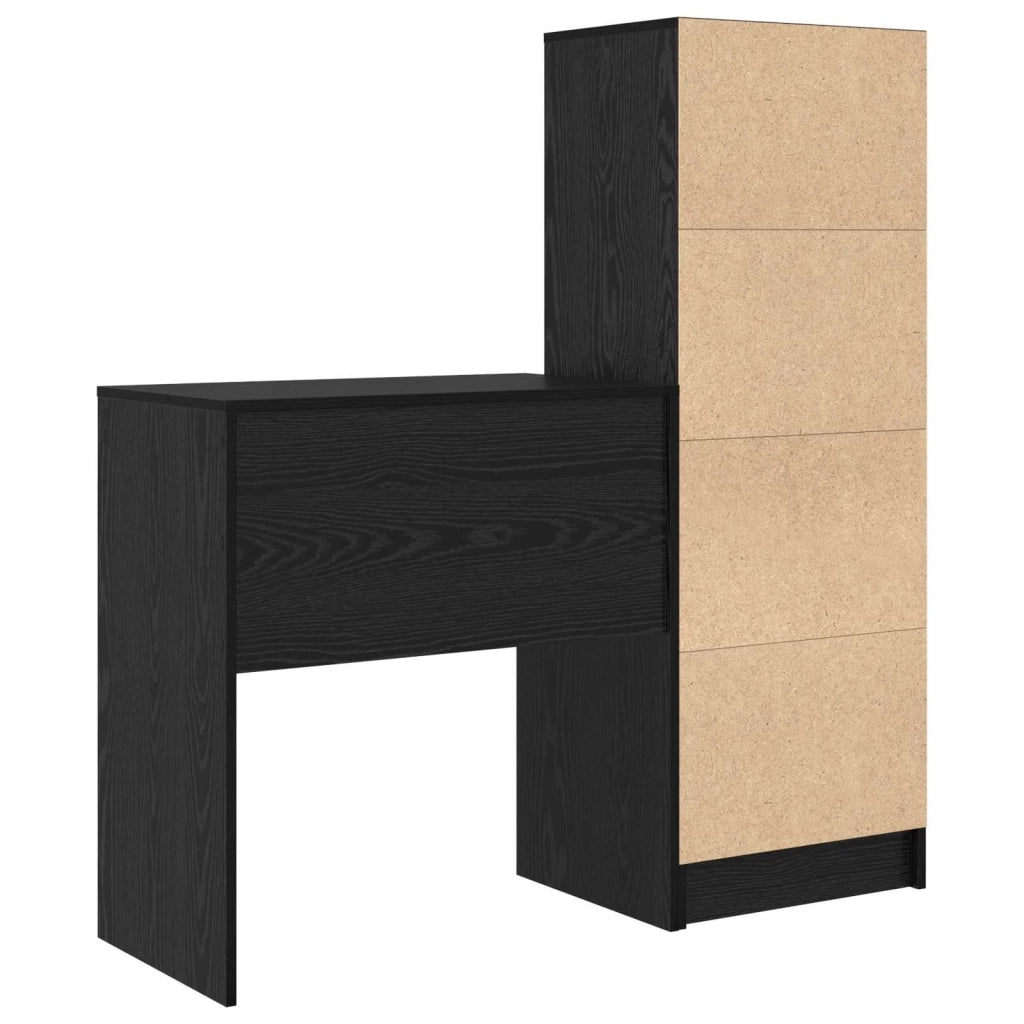 Scrivania con cassetto con lo scaffale 2 pcs Rovere Nero 3337306