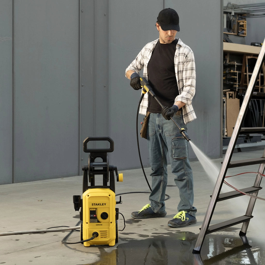 Stanley Idropulitrice SXPW19H ad Alta Pressione, per Auto ed Esterni Casa, Pressione max. 150 bar, Portata max. 460 l/h, Potenza Assorbita 1900 W