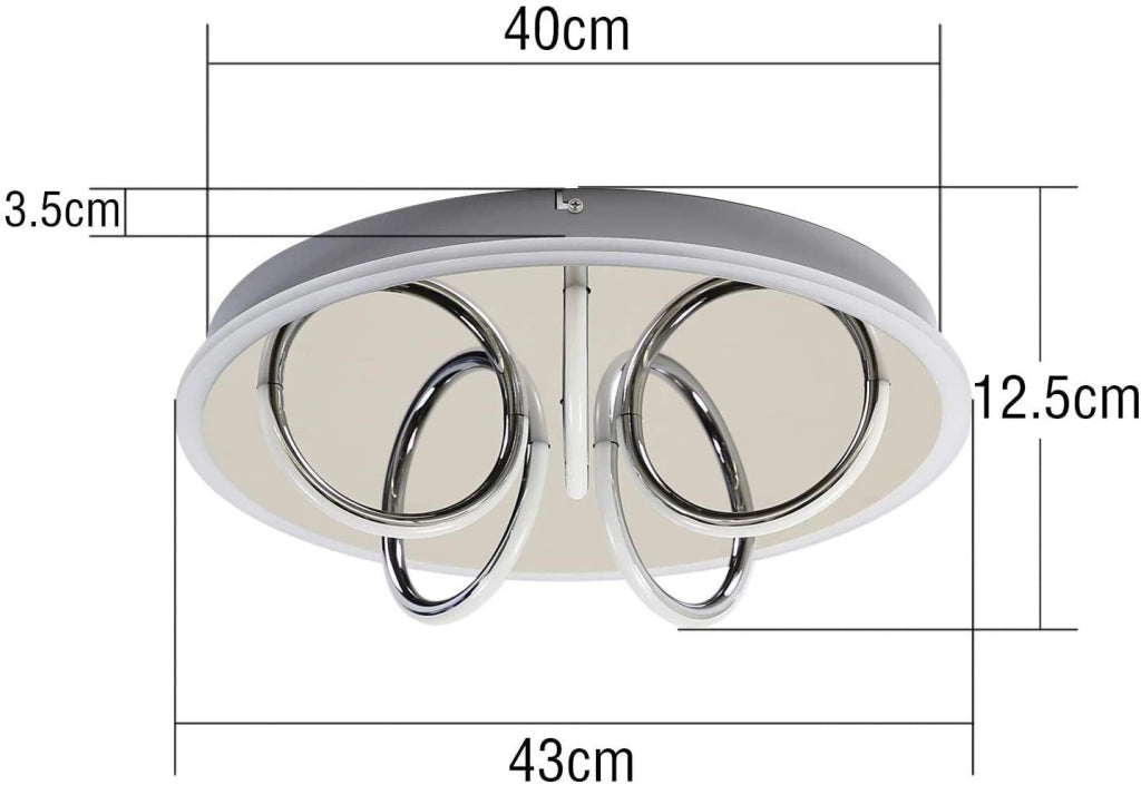 ZMH Lampada da soffitto plafoniera LED bianco caldo 3000K ferro acrilico