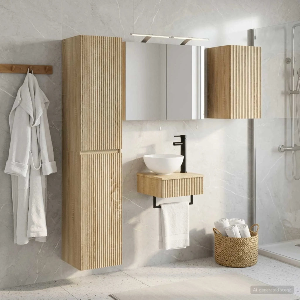 Set di mobili per il bagno 5 pcs Rovere Sonoma 3407241