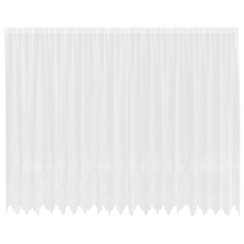vidaXL Tende con tende Floreale Bianco Poliestere