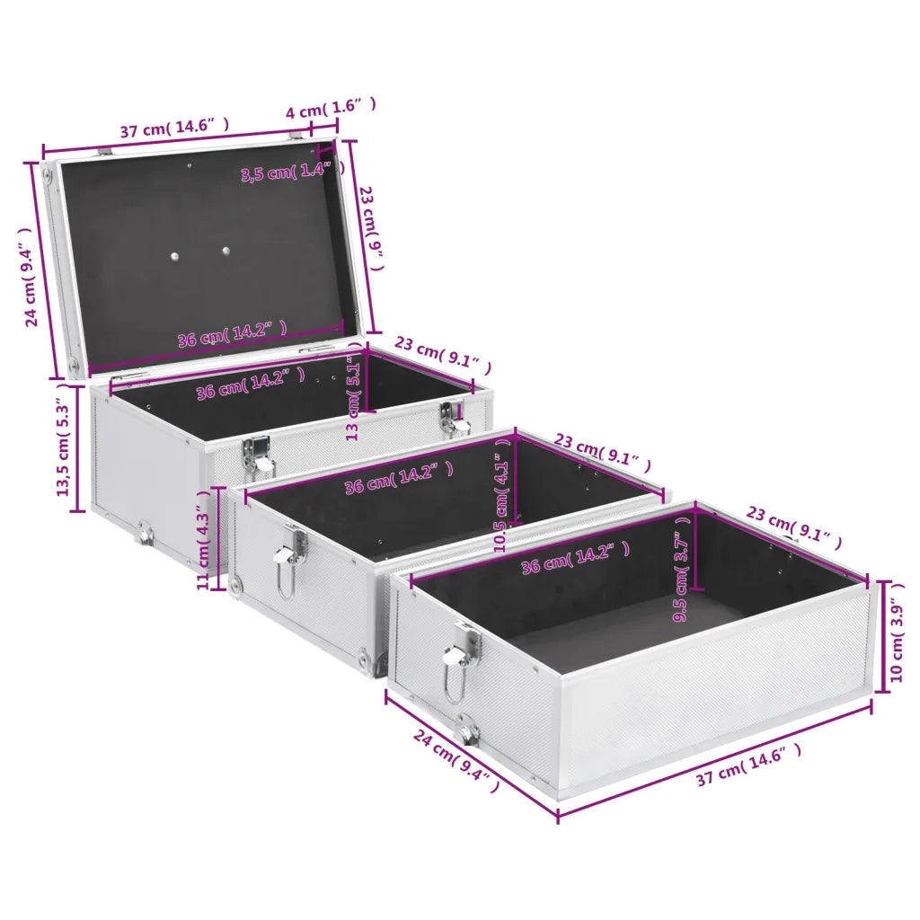 Valigia per Cosmetici 37x24x40 cm Argento in Alluminio CFW3396439