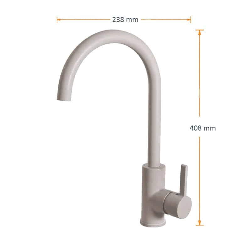 Rubinetto Miscelatore Cucina Quareco monocomando canna alta girevole Avena QMFC04AV