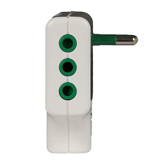 Adattatore Triplo Piatto 2 Poli + Terra 10A Bianco 82250 Fanton 4 Pezzi