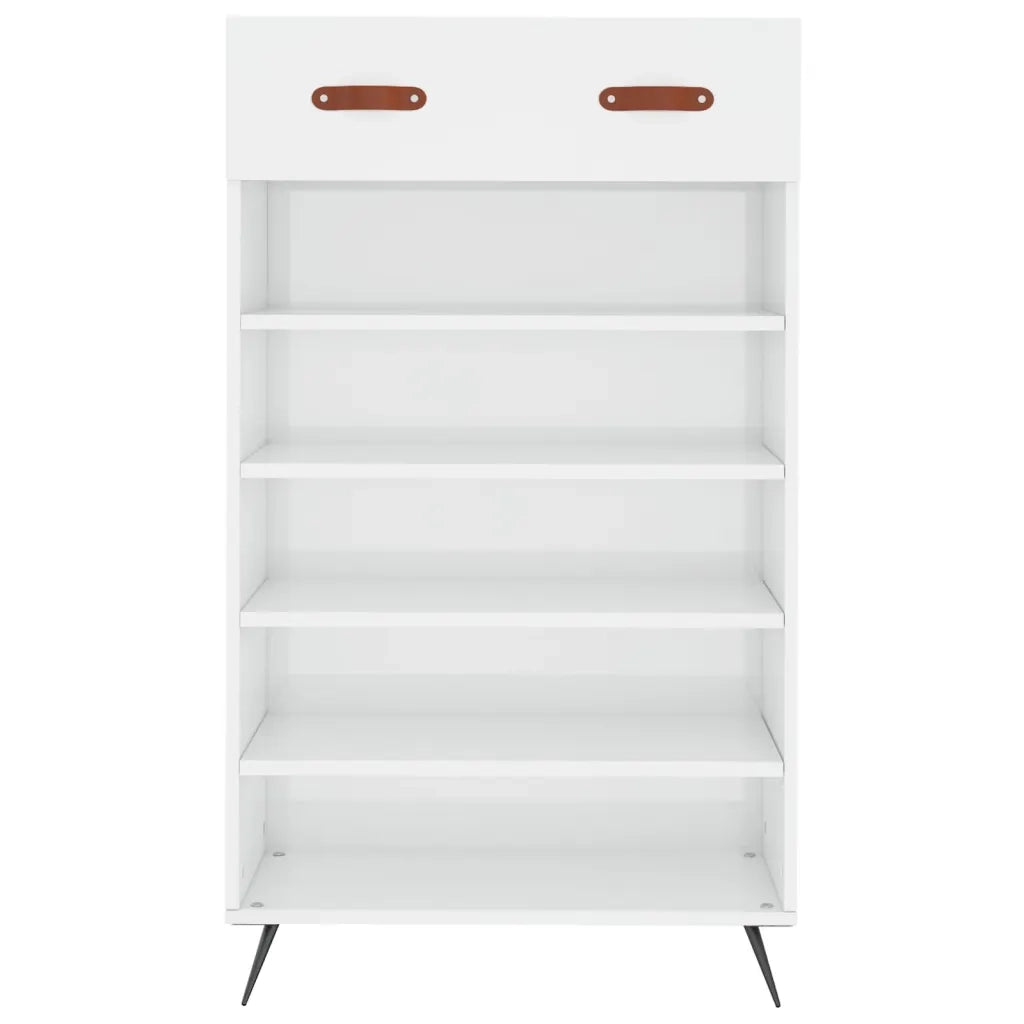 Scarpiera Bianco Lucido 60x35x105 cm in Legno Multistrato 829582