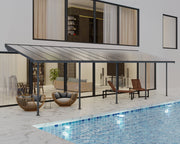 Pergola Sierra Addossata in Alluminio  3X9.2 m Grigio