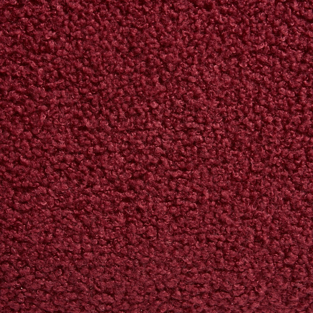 Pouf quadrato in bouclé rosso elemento d'arredo moderno per salotto o camera da letto