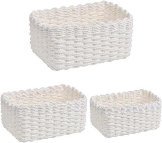 Organizzatori per magazzino in carta riciclata - 3 misure - pannelli a intreccio - organizzatore per armadi bagno cucina camera da letto - bianco